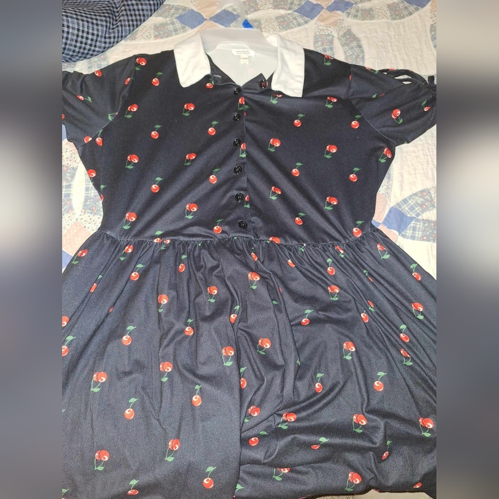 Unique Vibtage cherry dress with pockets